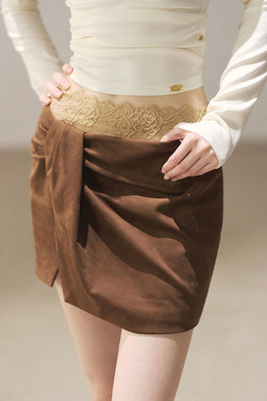 Lace Autumn Slit Skirt