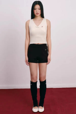 Lace Bowknot V-Neck Top