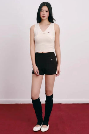 Lace Bowknot V-Neck Top