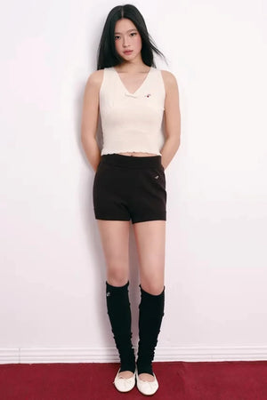 Lace Bowknot V-Neck Top
