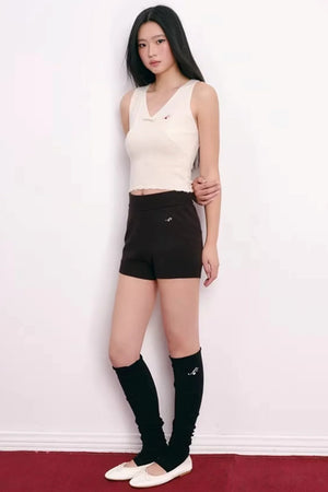 Lace Bowknot V-Neck Top