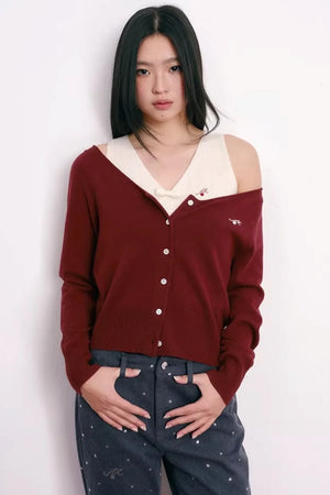 Lace Bowknot V-Neck Top