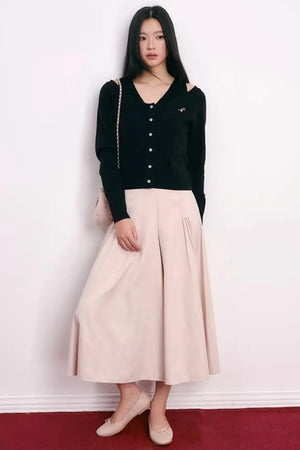 Lace Bowknot V-Neck Top