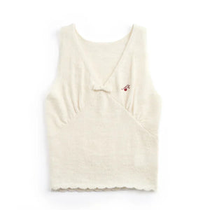 Lace Bowknot V-Neck Top