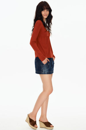 Lace Butterfly Collar Knit Top