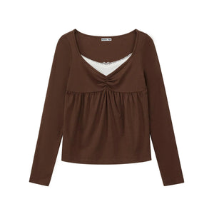 Lace Butterfly Collar Knit Top