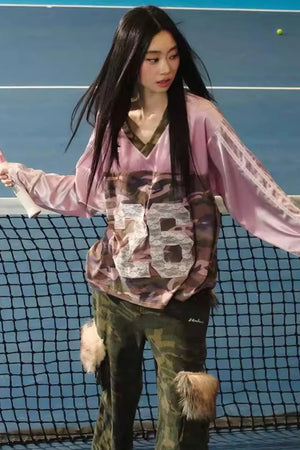 Lace Camouflage Retro Top