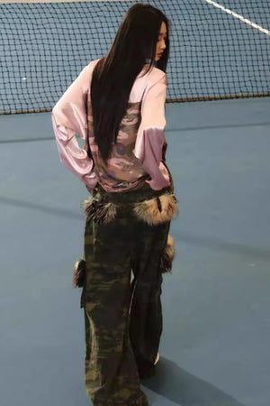 Lace Camouflage Retro Top