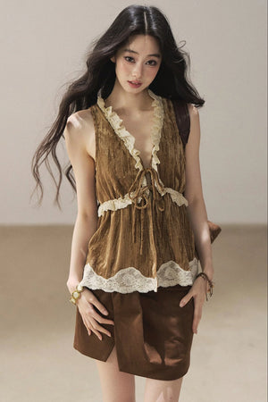 Lace Cherry Blossom Vest