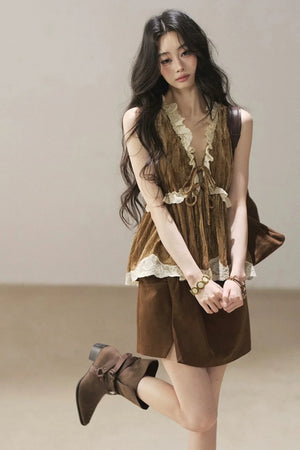 Lace Cherry Blossom Vest