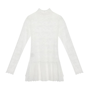 Lace Collar Shirt Transparent Top