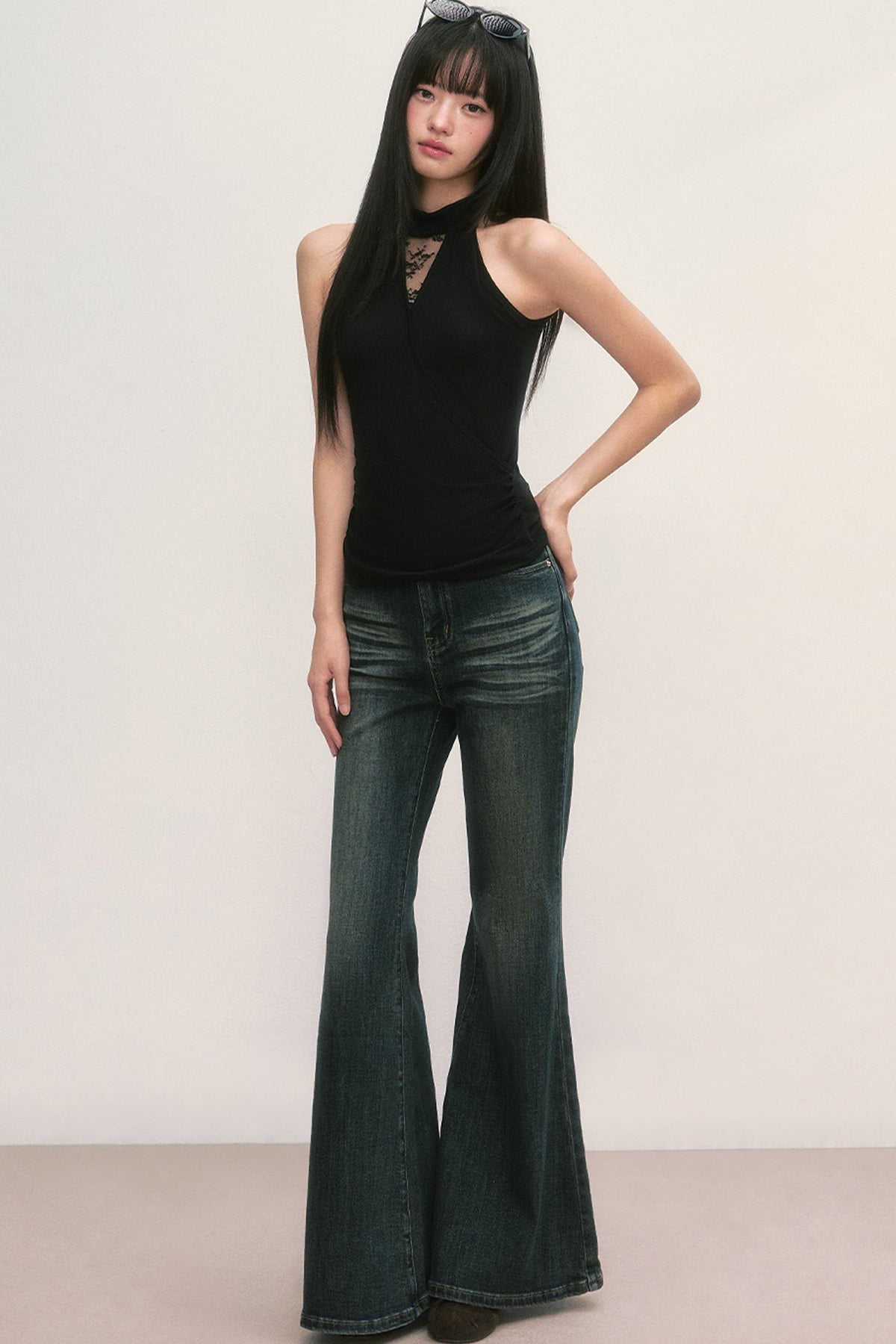 Lace Cross-Design Vest
