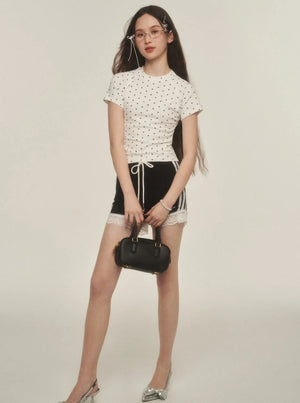 Lace Detail Sports Shorts Pants