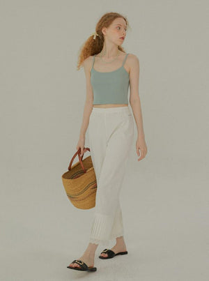 Lace Detailed Straight Leg Pants