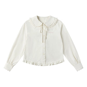 Lace Doll Collar Cropped Shirt