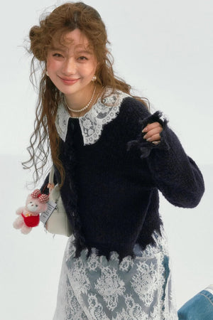 Lace Doll-Neck Top