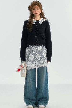 Lace Doll-Neck Top