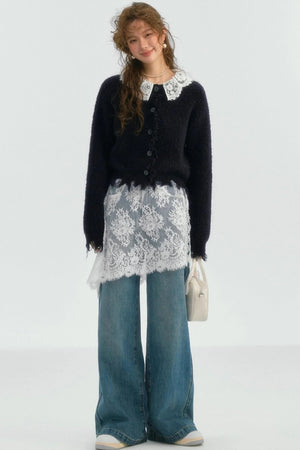 Lace Doll-Neck Top