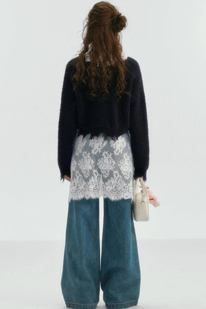 Lace Doll-Neck Top