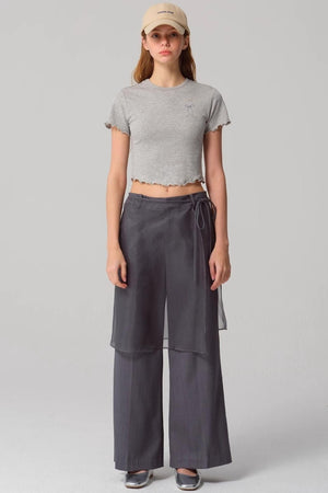 Lace Embroidered Slim Fit Top