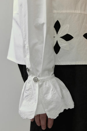 Lace Floral Embroidery Shirt Set-Up