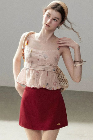 Lace Floral Ramie Top