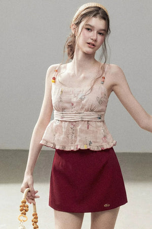 Lace Floral Ramie Top