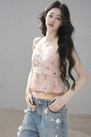 Lace Floral Ramie Top