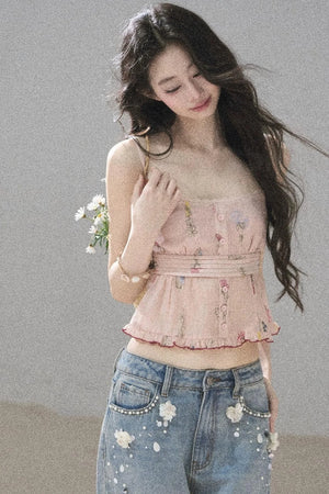 Lace Floral Ramie Top