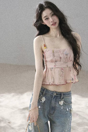 Lace Floral Ramie Top