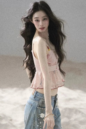 Lace Floral Ramie Top