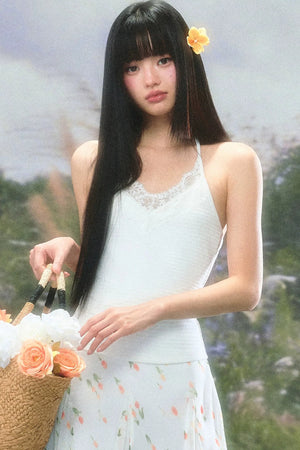 Lace Halter Camisole Set-Up