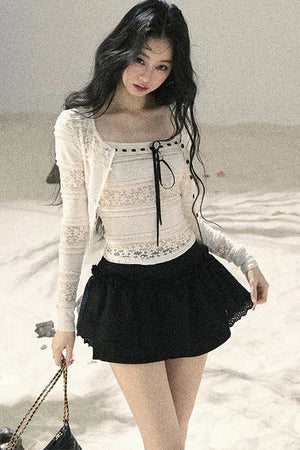 Lace Hollow-Out Two-Piece Set