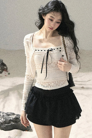 Lace Hollow-Out Two-Piece Set