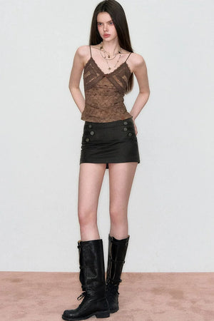 Lace Jacquard Bow Camisole
