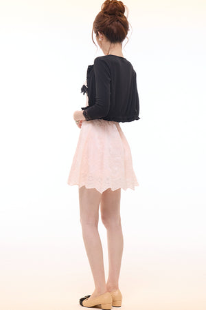 Lace Knit Cardigan and Tencel Dress Set-Up
