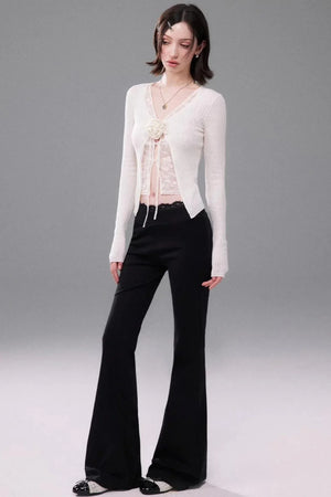 Lace Knit Two-Piece Top