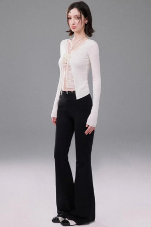 Lace Knit Two-Piece Top