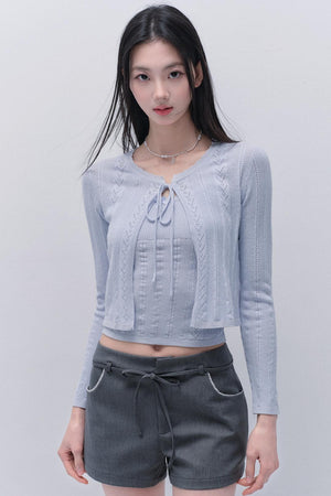 Lace Knitted Cardigan Set-Up