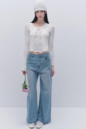 Lace Knitted Cardigan Set-Up