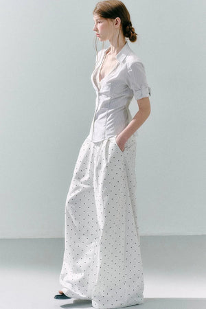 Lace Low Neck Two-Piece Blouse