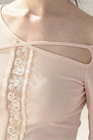 Lace Off-Shoulder Cropped Top