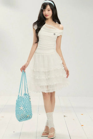 Lace Off-Shoulder T-Shirt