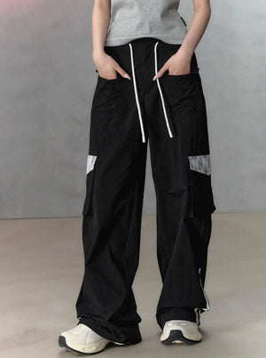 Lace Panel Skinny Pants