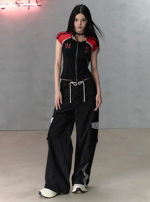 Lace Panel Skinny Pants