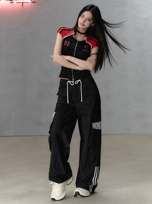 Lace Panel Skinny Pants