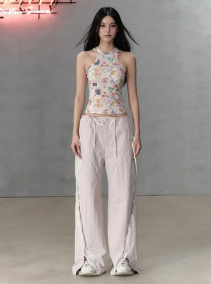 Lace Panelled Cargo Pants