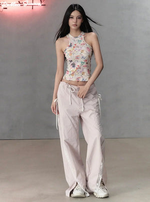 Lace Panelled Cargo Pants
