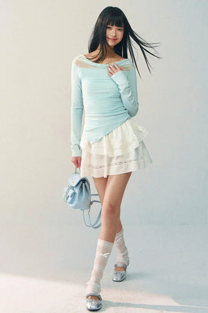 Lace Patchwork A-Line Skirt