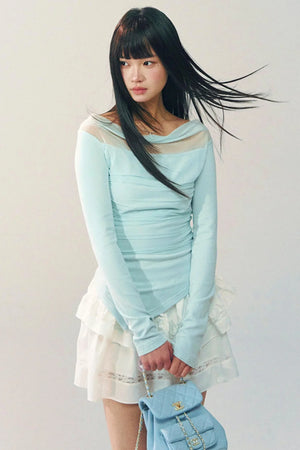 Lace Patchwork A-Line Skirt